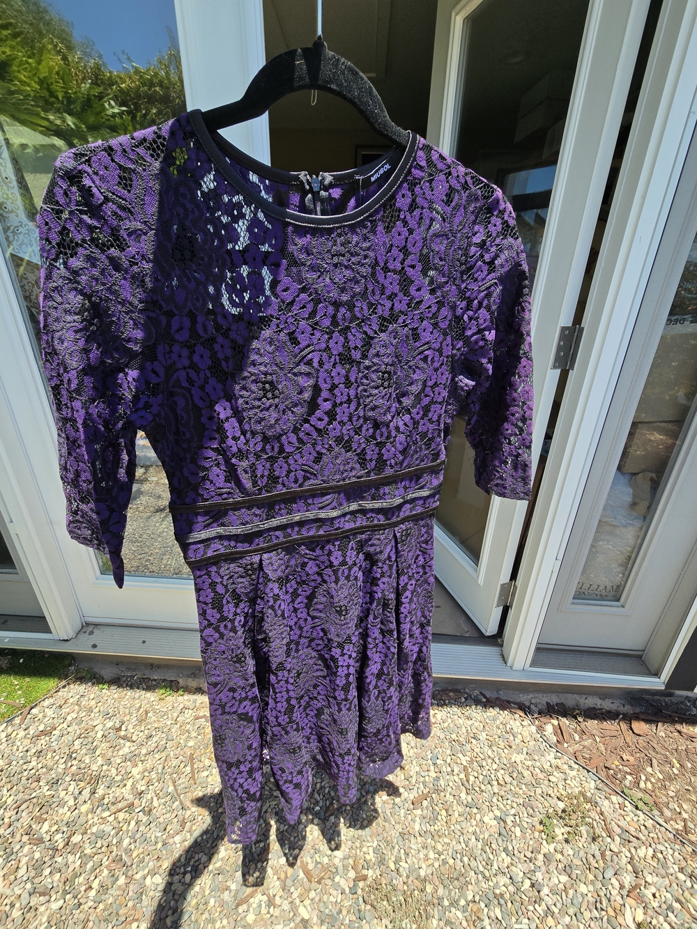 Miusol Black & Purple Floral Lace Dress